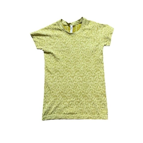 ATHLETA Momentum Allure Seamless Leopard Short Sleeve Tee Green Size XS - Picture 2 of 6